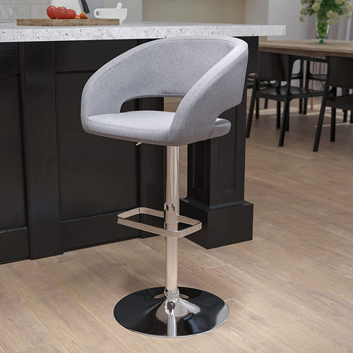 Offex OFX-400232-FF Contemporary Vinyl Adjustable Height Barstool with Chrome Base Brown 