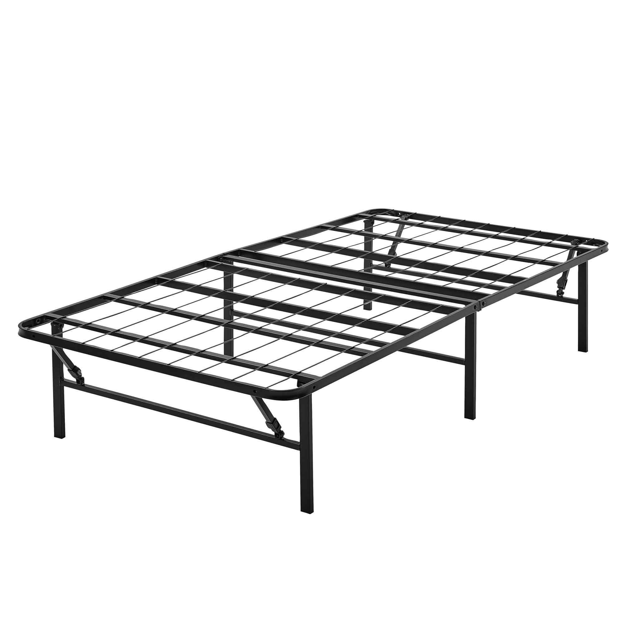 Powder-coated Steel 14" High Profile Foldable Steel Bed Frame Full 
