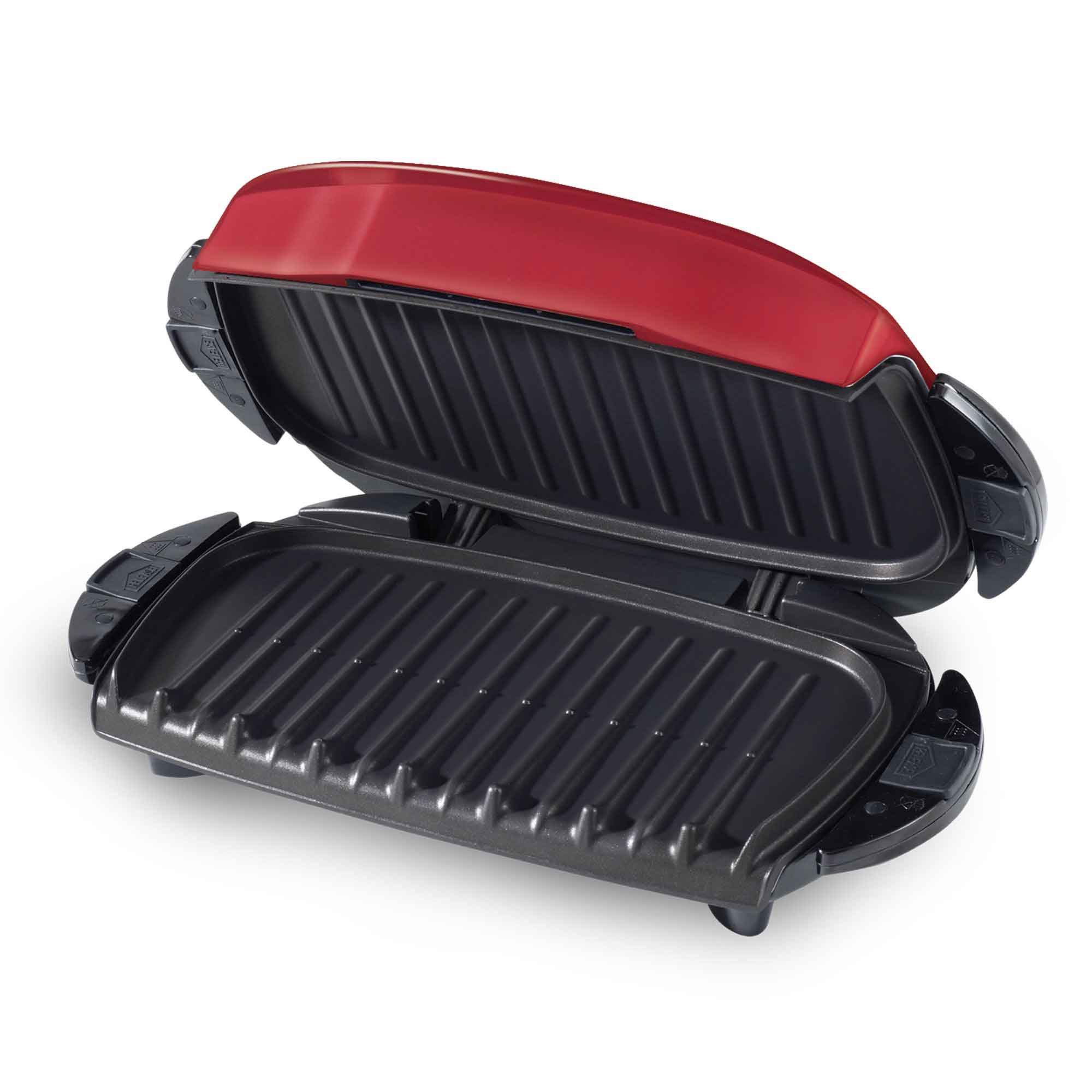 George Foreman 5-Serving Removable Plate Electric Indoor Grill and Panini  Press, Red