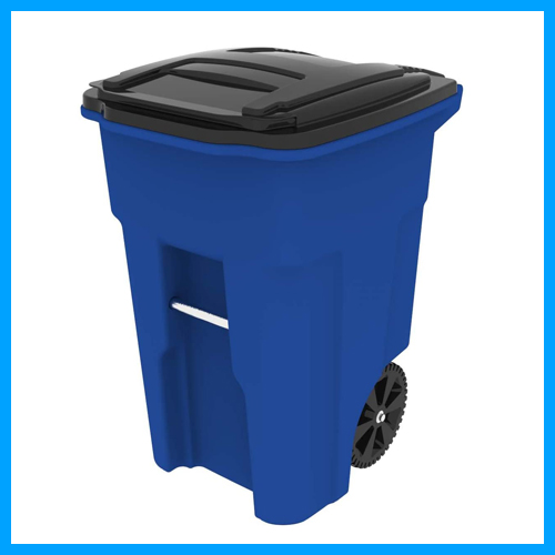 Blue Trash Can with Wheels - Zars Buy