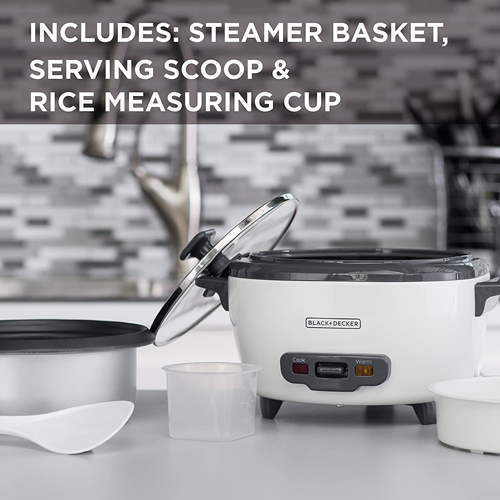 BLACK+DECKER Rice Cooker with Steaming Basket - Zars Buy