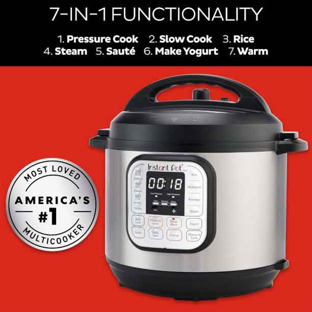 Instant Pot Duo Mini 3 Qt 7-in-1 Multi- Use Programmable Pressure Cooker Yogurt Maker and Warmer Steamer Sauté Slow Cooker Rice Cooker 