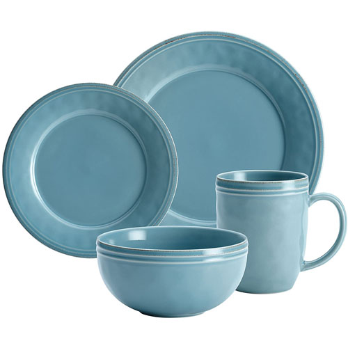 Agave Blue Rachael Ray Cucina Dinnerware 16-Piece Stoneware Dinnerware Set 
