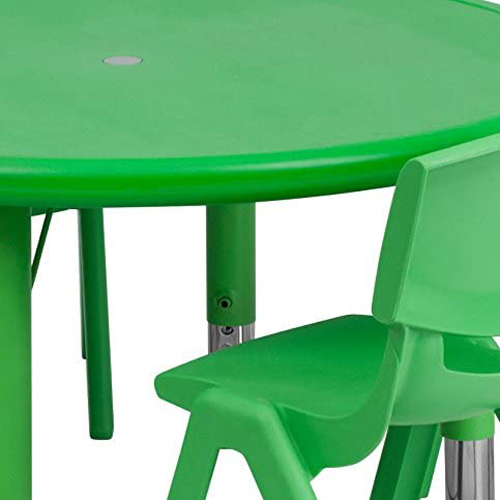 Flash Furniture 24 Square Green Plastic Height Adjustable Activity Table 