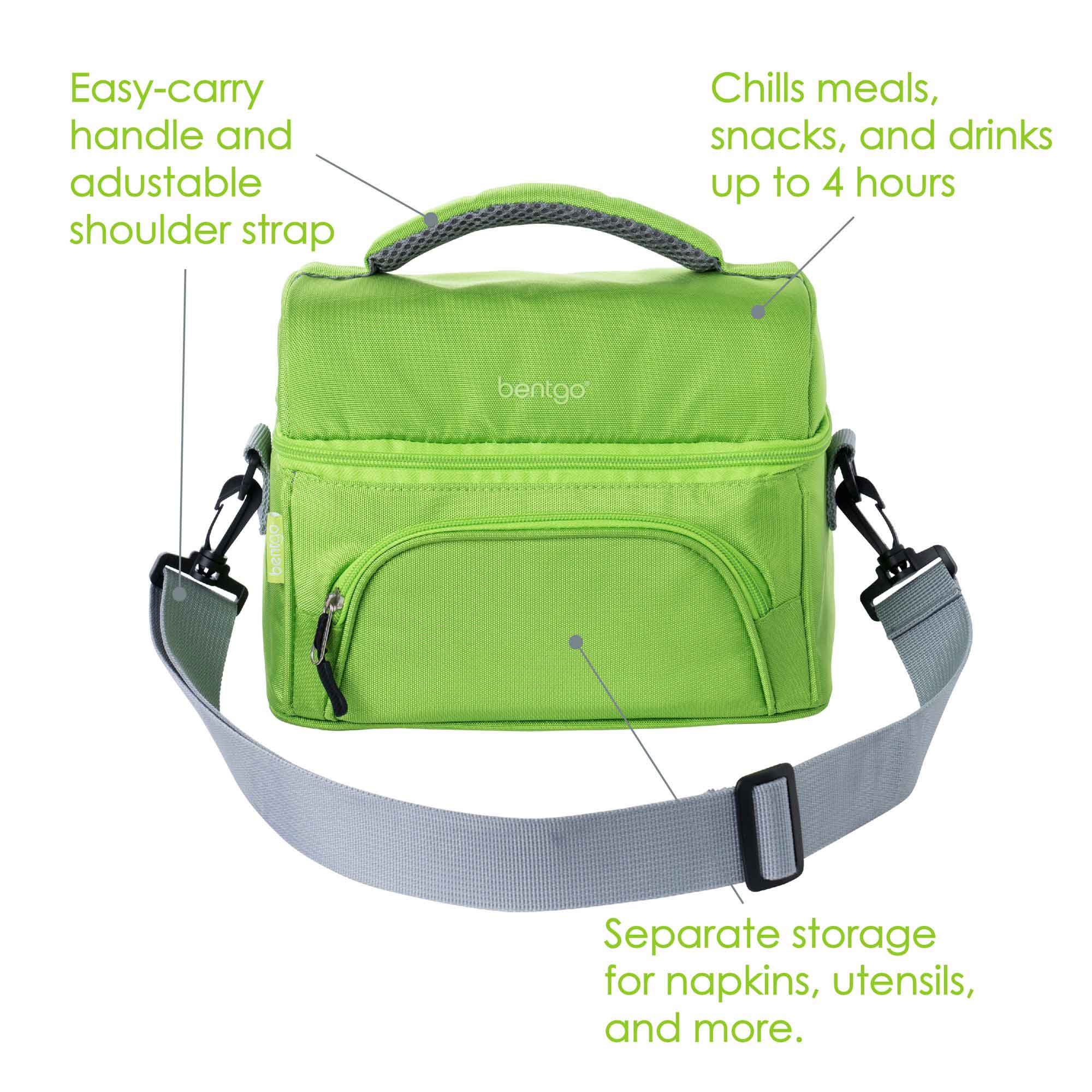 Bentgo Lunch Bag - 2-Way Zipper, Adjustable Strap, and Front Pocket - Zars  Buy